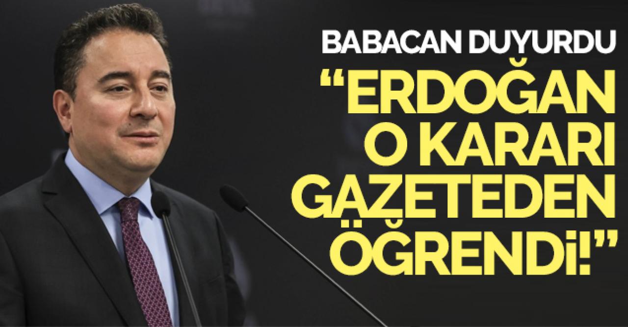 Ali Babacan: Erdoğan paradan 6 sıfır atılacağını gazetelerden öğrendi