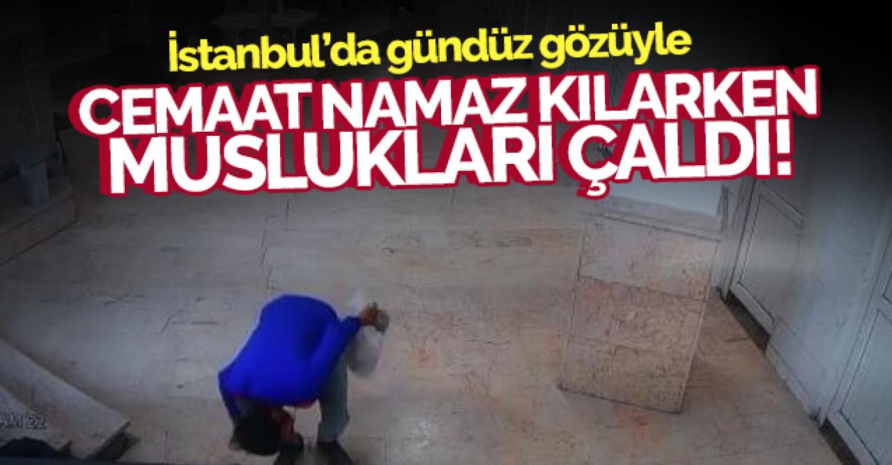 Cemaat namazdayken hırsız muslukları çaldı