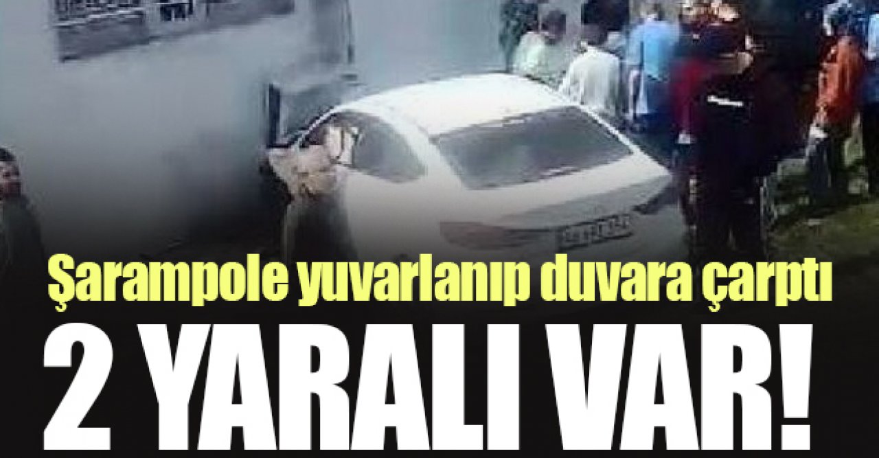 Avcılar'da otomobil şarampole yuvarlanıp duvara çarptı: 2 yaralı