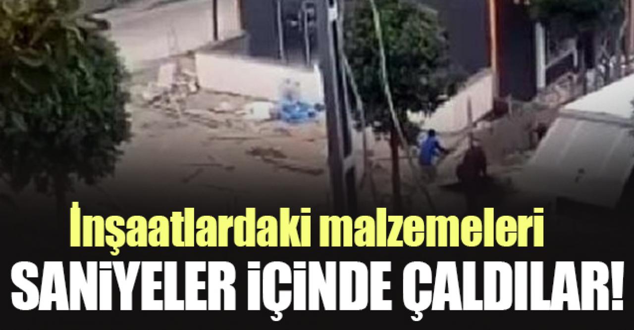 Avcılar'da inşaatlardaki malzemeleri saniyeler içinde sökerek çaldılar