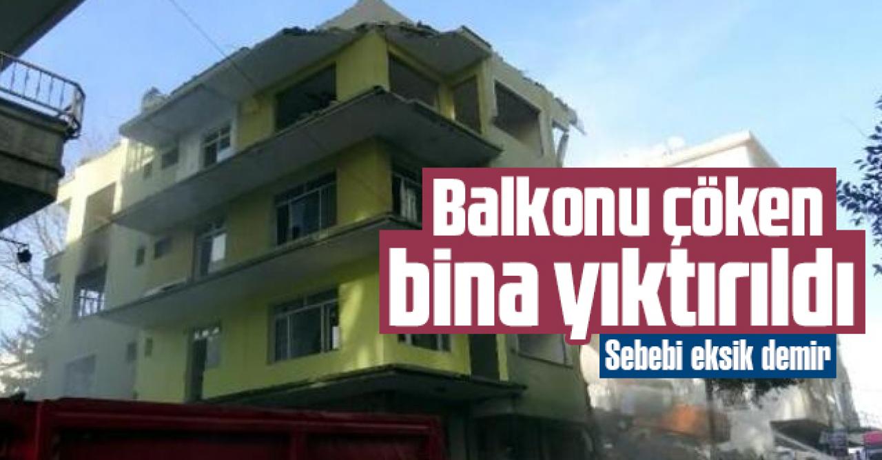 Avcılar'da balkonu çöken bina, eksik demir kullanımı nedeniyle yıktırıldı