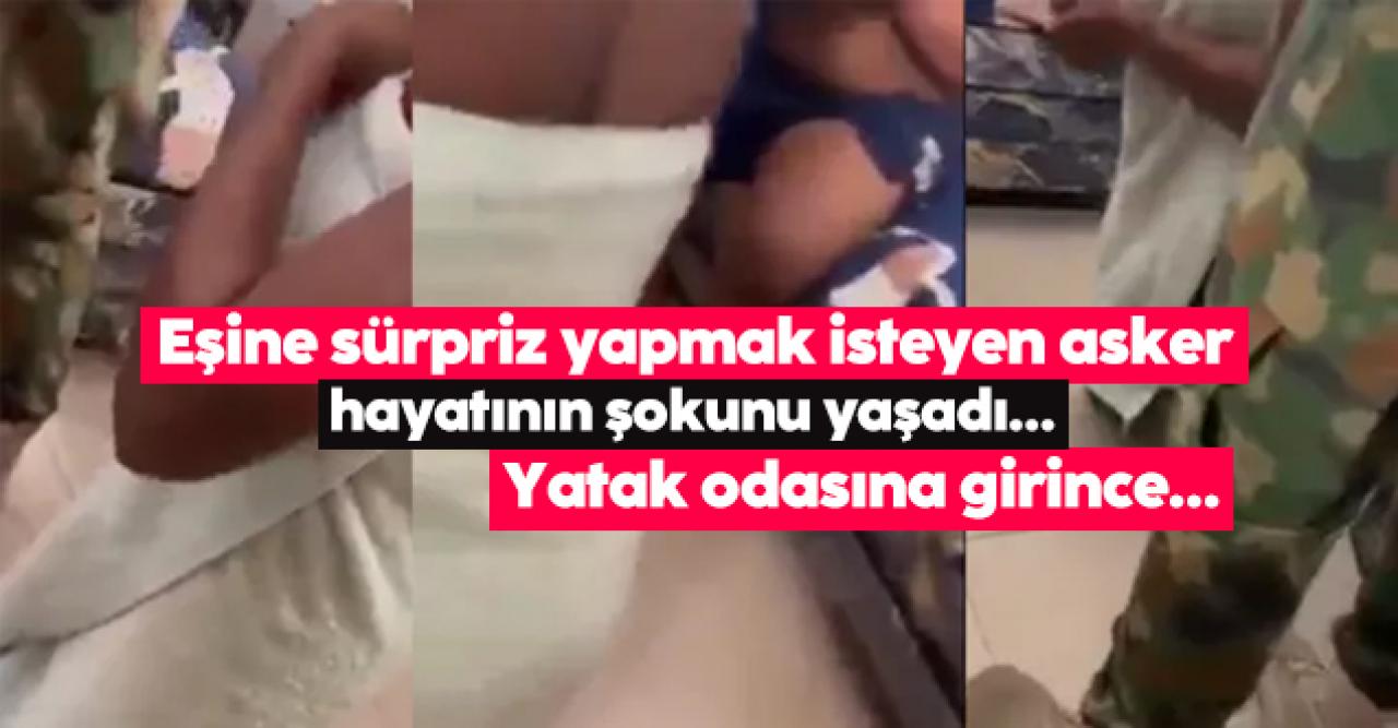 Eşine sürpriz yapmak isteyen subay hayatının şokunu yaşadı