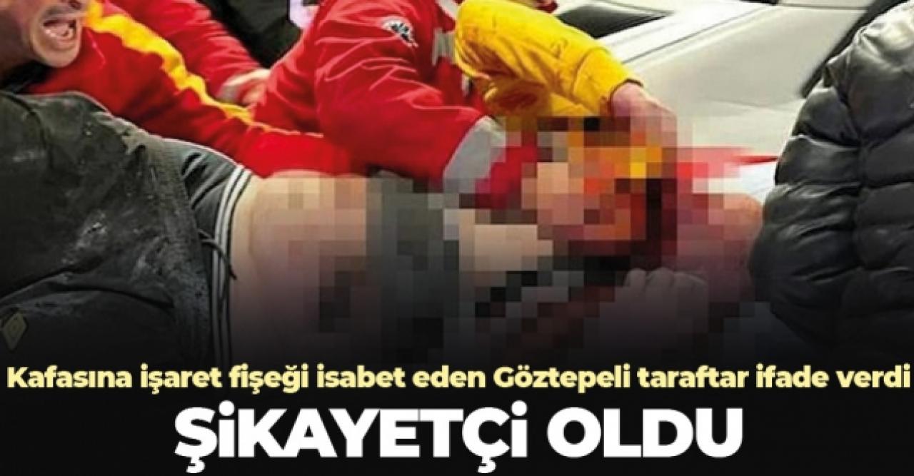 Göztepe Altay derbisinde kafasına işaret fişeği isabet eden taraftar şikayetçi oldu