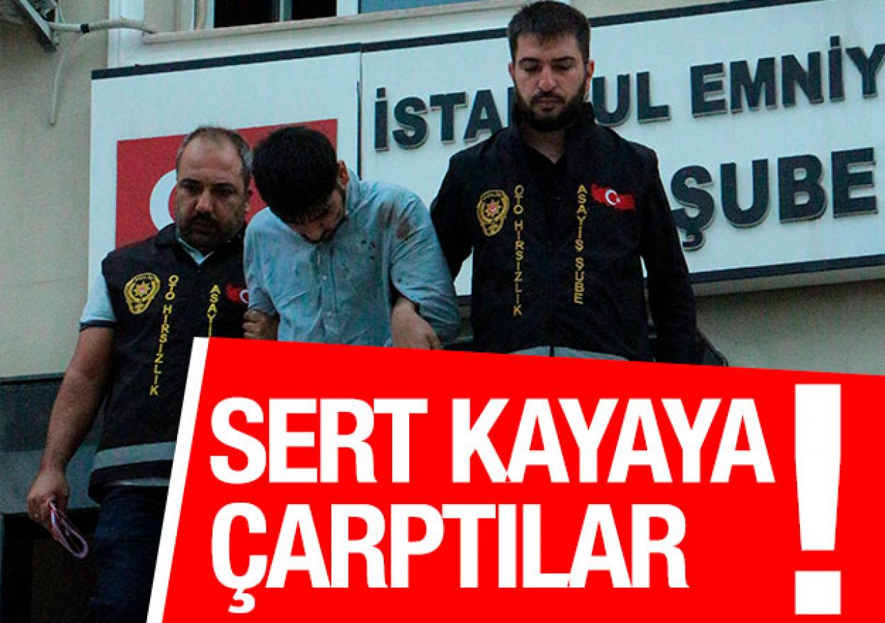 Sert kayaya çarptılar