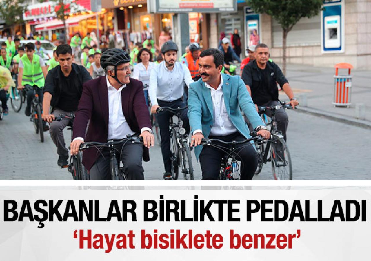 Başkanlar birlikte pedalladı