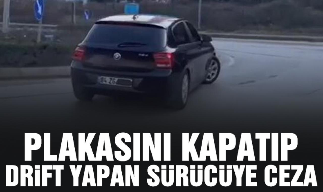 Beykoz'da plakasını kapatıp drift yapan sürücüye 22 bin lira ceza