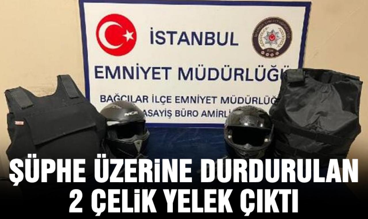 Bağcılar’da şüphe üzerine durdurulan otomobilden 2 çelik yelek çıktı