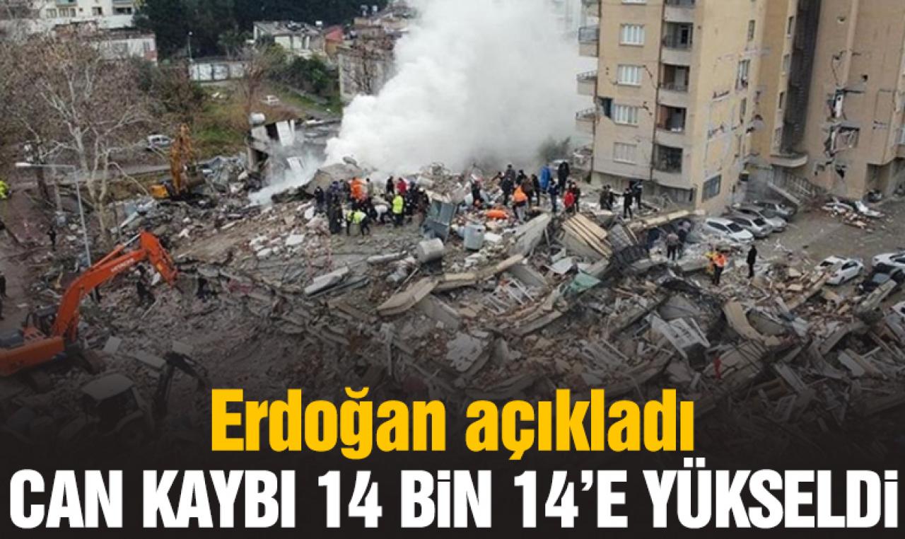 Depremde hayatını kaybedenlerin sayısı 14 bin 14'e yükseldi