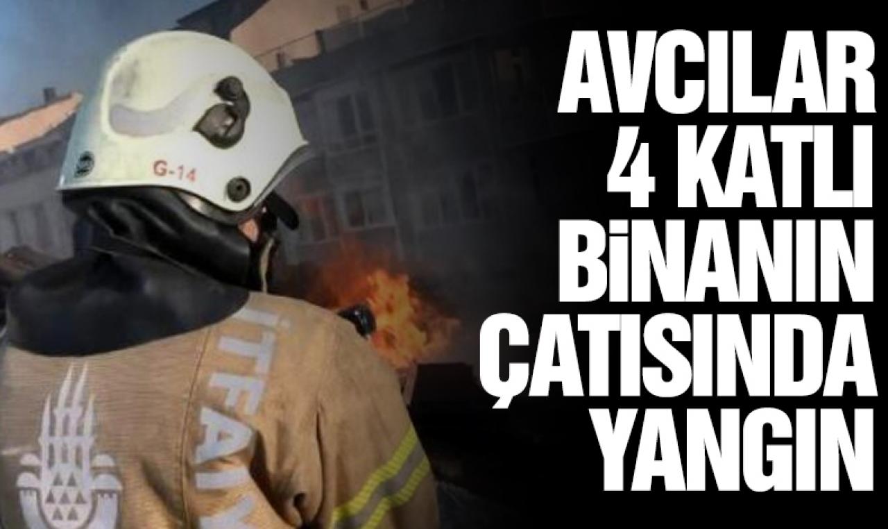 Avcılar’da 4 katlı binanın çatısında yangın