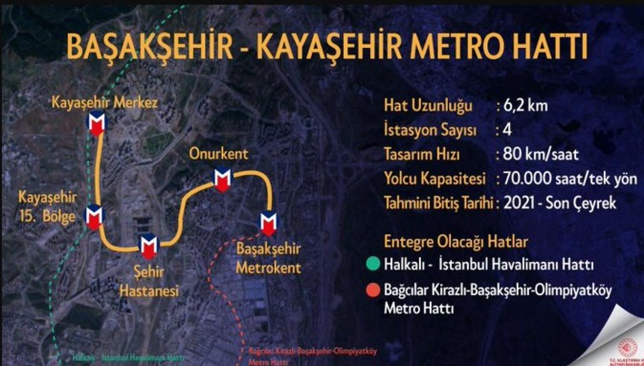 Başakşehir - Kayaşehir Metro Hattı hizmete açılıyor