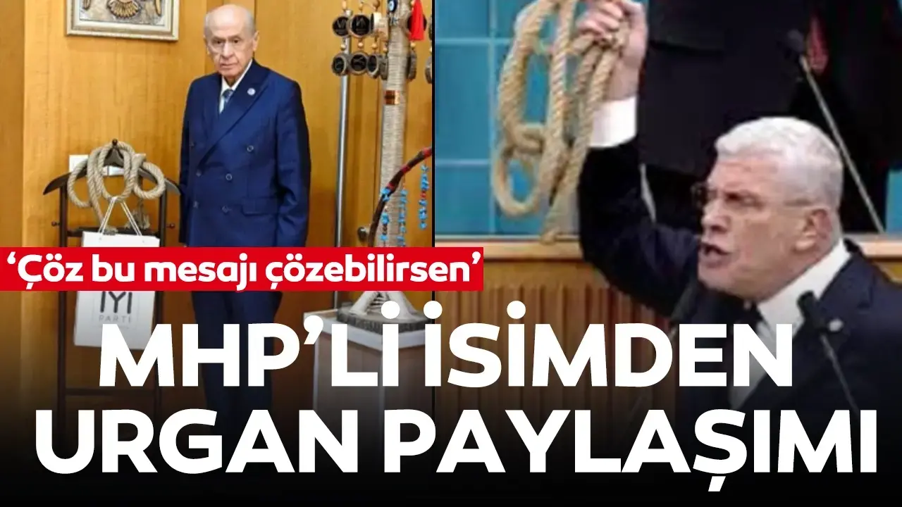 MHP'li Hüseyin Özkan'dan Bahçeli'nin astığı urgana ilişkin paylaşım: 'Çöz bu mesajı çözebilirsen'