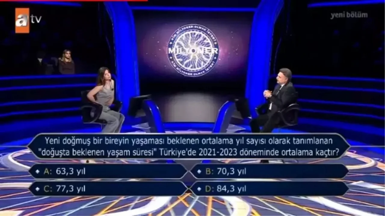 Doğuşta Beklenen Yaşam Süresi Türkiye’de Kaç Yıl? İşte Cevabı! Kim Milyoner Olmak İster’de 300 Bin TL’lik Soru