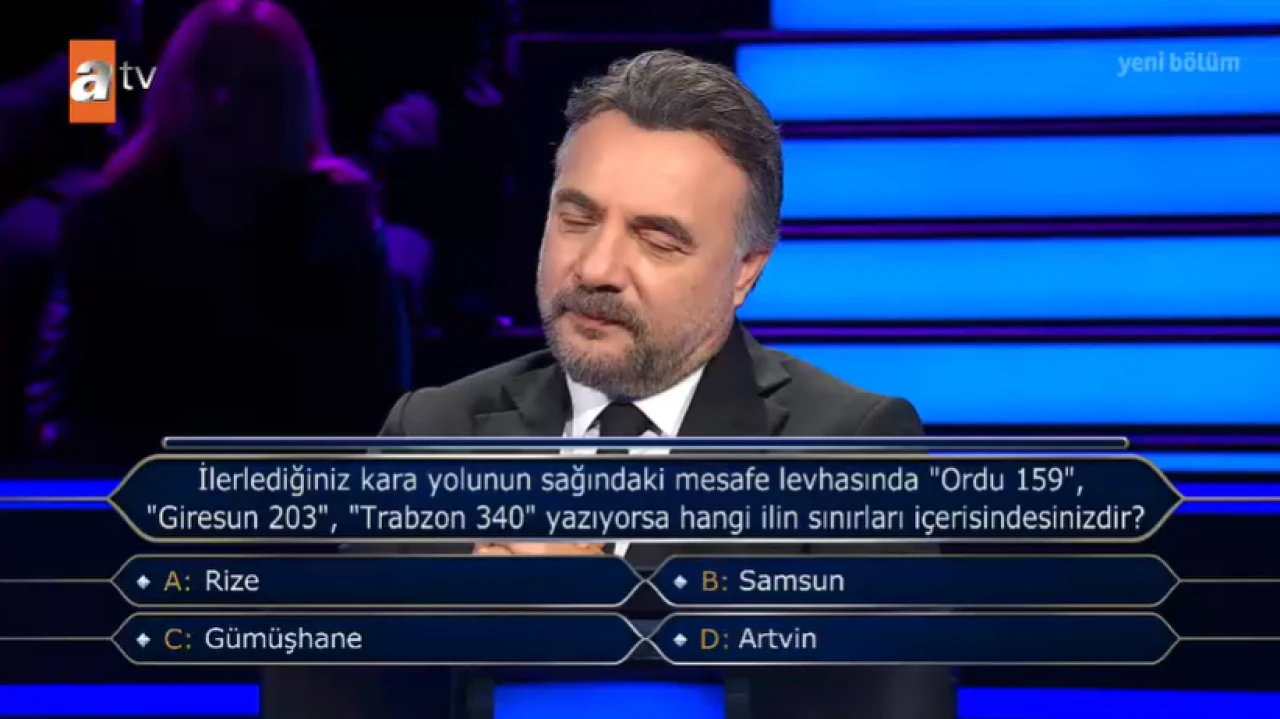 "Ordu 159", "Giresun 203", "Trabzon 340" Mesafeleri Hangi İli Gösteriyor?