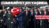 Cumhuriyet’in 101. yıl dönümünde devlet erkanı Anıtkabir’de