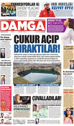 DAMGA 13 Mart 2024 Çarşamba Sayfaları