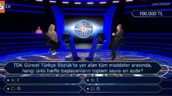 Hangi Ünlü Harf ile Başlayan Kelimeler TDK Sözlüğünde Daha Az? Sorusu ve Cevabı – Kim Milyoner Olmak İster Sorusu