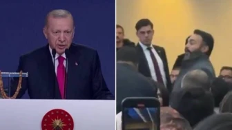 Kürsüdeki Cumhurbaşkanı Erdoğan’a üst üste şok protestolar!