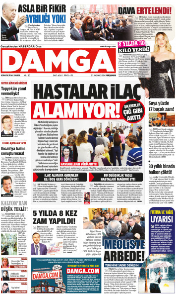 DAMGA 21 Kasım 2024 Perşembe Sayfaları