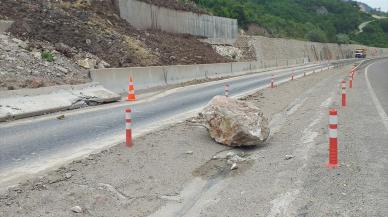 Bolu'da heyelan: Tek yönlü trafiğe kapatıldı