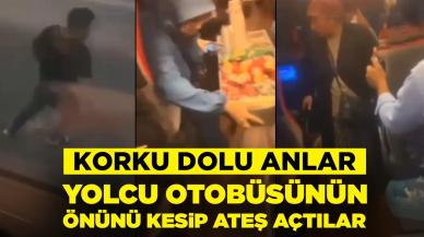 Dehşete düşüren anlar...Yolcu otobüsünün önünü kesip, ateş açtılar