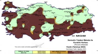 Temmuz haritası, 'şiddetli kuraklık' tehlikesini ortaya koydu