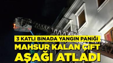 3 katlı binada yangın paniği! Mahsur kalan çift aşağı atladı: 1 kişi öldü