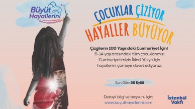 Çocuklar Cumhuriyet için çiziyor