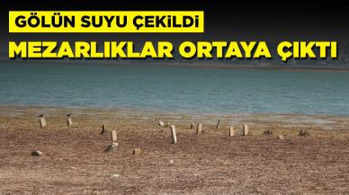 Gölün suyu çekildi, mezarlar ortaya çıktı