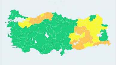 15 ilde "turuncu", 16 ilde "sarı" meteorolojik uyarı