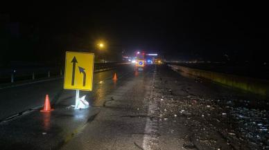 Giresun'da fırtına nedeniyle yol çöktü