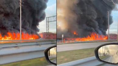 Tuğla fabrikasında korkutan yangın