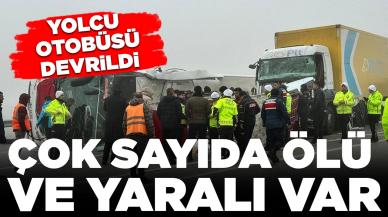 Feci kaza! Yolcu otobüsü devrildi: Çok sayıda ölü ve yaralı var