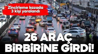 Zincirleme trafik kazasında 26 araç birbirine girdi: 3 yaralı