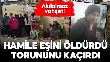 7 aylık hamile eşini satırla öldürüp torununu kaçıran cani yakandı!