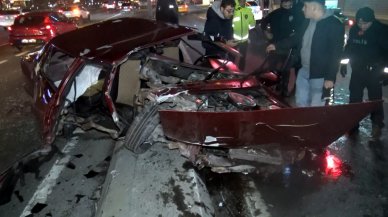 Hurdaya dönen otomobilden mucize kurtuluş