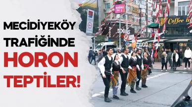 Mecidiyeköy trafiğinde horon teptiler!