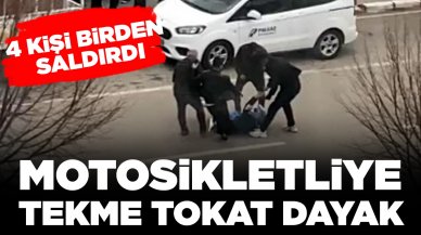 Adliye önünde motosikletliye tekme tokat dayak: 4 kişi birden saldırdı