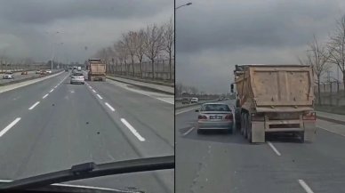 Trafikte tehlikeli inatlaşma: Kazaya böyle davetiye çıkardı