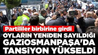 Oyların yeniden sayıldığı Gaziosmanpaşa'da tansiyon yükseldi: Partililer birbirine girdi