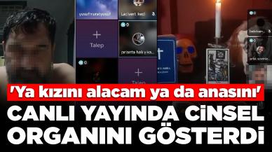 Canlı yayında cinsel organını gösterdi: 'Ya kızını alacam ya da anasını'