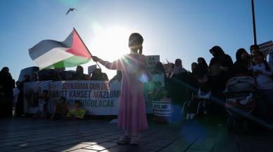 Üsküdar'da İsrail'in Gazze'ye yönelik saldırıları protesto edildi