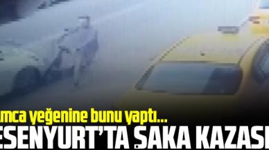 Esenyurt'ta 'şaka' kazası; otomobiliyle scooter kullanan yeğenine çarptı