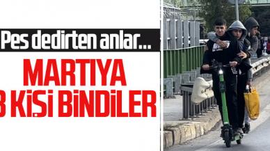 Kadıköy'de pes dedirten anlar! Martıye 3 kişi bindiler