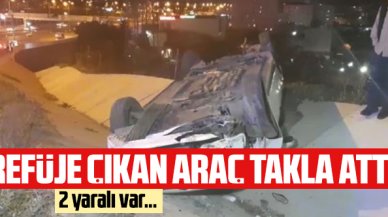 Avcılar'da refüje çıkan araç takla attı: 2 yaralı