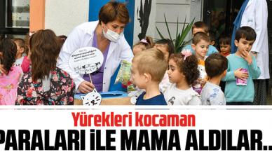 Harçlıkları ile mama aldılar!