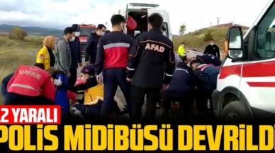 Kastamonu'da polis midibüsü devrildi: 12 yaralı