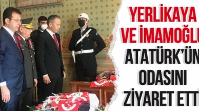 Vali Yerlikaya ve İBB Başkanı İmamoğlu Atatürk'ün Dolmabahçe Sarayı'ndaki odasını ziyaret etti