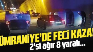 Ümraniye'de otomobil, hafif ticari araca çarptı: 2'si ağır, 8 yaralı