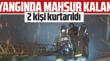 Yangın çıkan 2 katlı binada mahsur kalan 2 kişiyi itfaiye ve polis ekipleri kurtardı