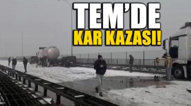 TEM'de kar kazası: Yol trafiğe kapandı